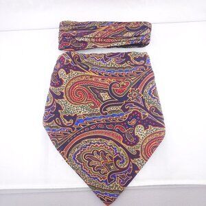 Vintage 90's POLARTEC Neckworks Headband Neckwarmer Gaiter Fleece Set Paisley